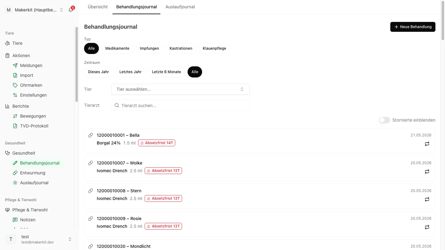 Modulo salute: registro dei trattamenti conforme a OMVet