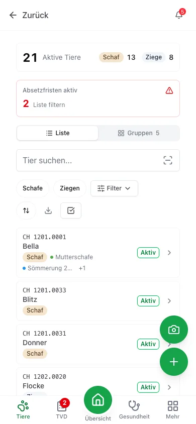 Herdy herd management on a smartphone